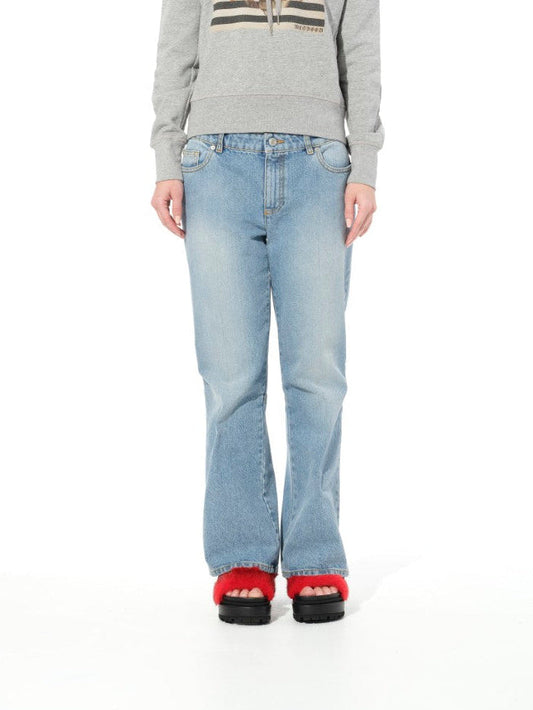 Image of Jeans. Product name - Faded Denim Pant in Denim colour by brand - ALEXANDER MCQUEEN