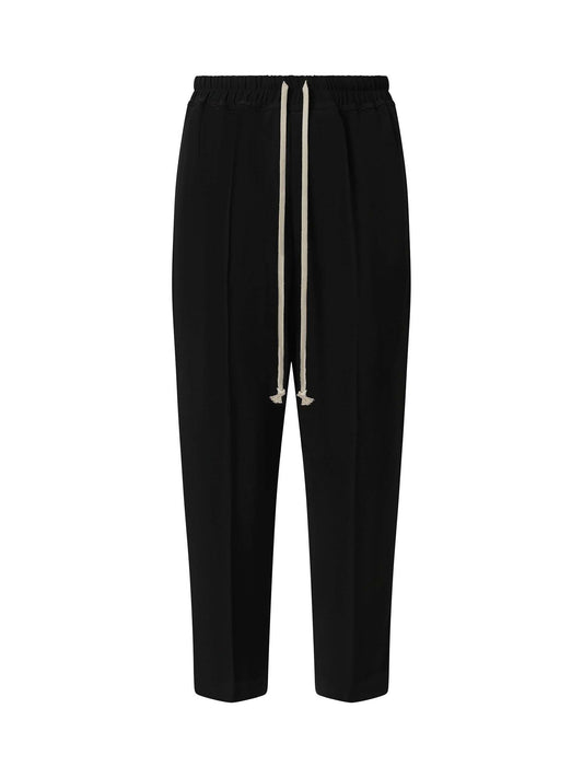 RICK OWENS Heavy Cady Cropped Drawstring Astaires Pants (Black)