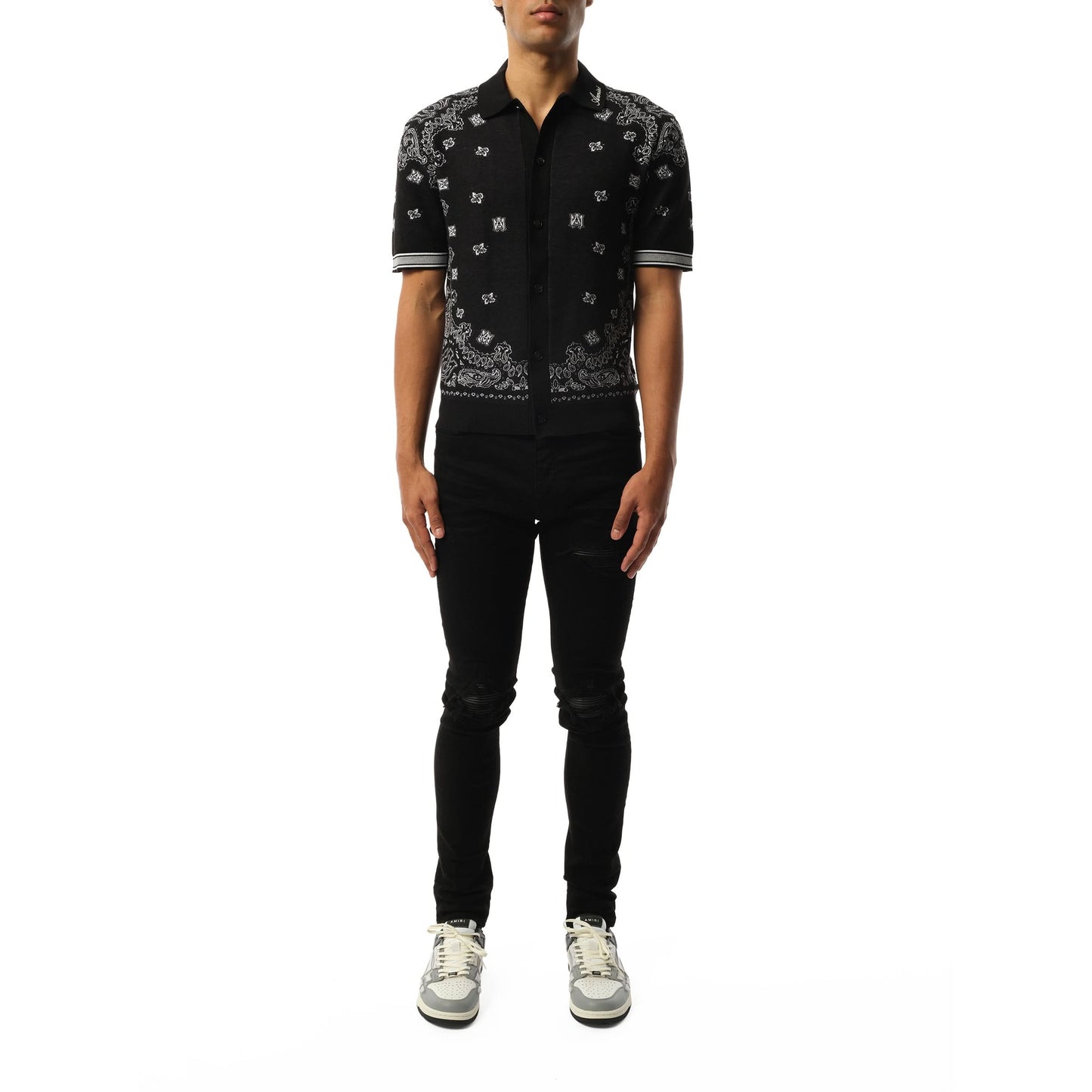 AMIRI Bandana Polo (Black)