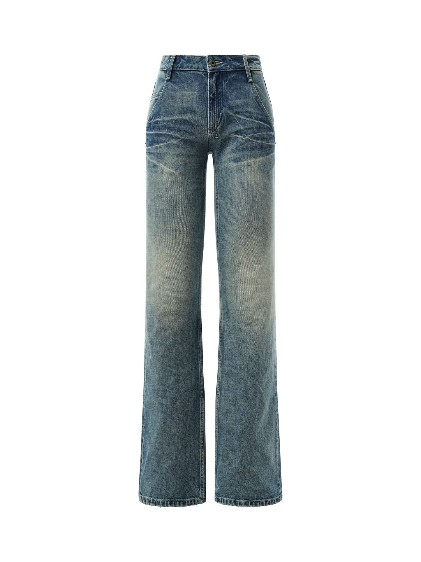 FAX COPY EXPRESS Low-rise Slim Fit Flared Jeans (Blue)