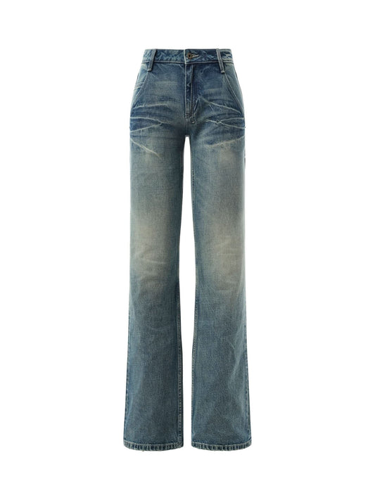 FAX COPY EXPRESS Low-rise Slim Fit Flared Jeans (Blue)