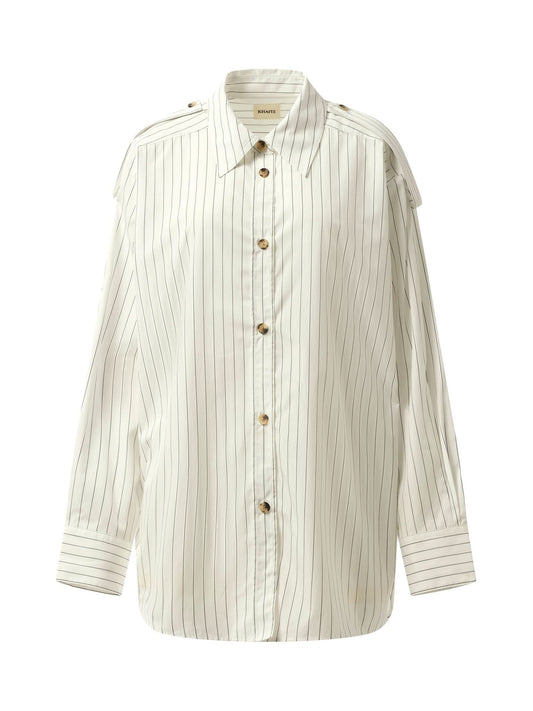 KHAITE Tamal Top (White Navy)