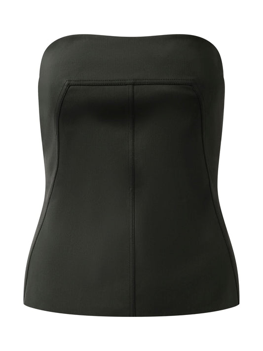 RICK OWENS Stretch Denim Bustier Top (Black)