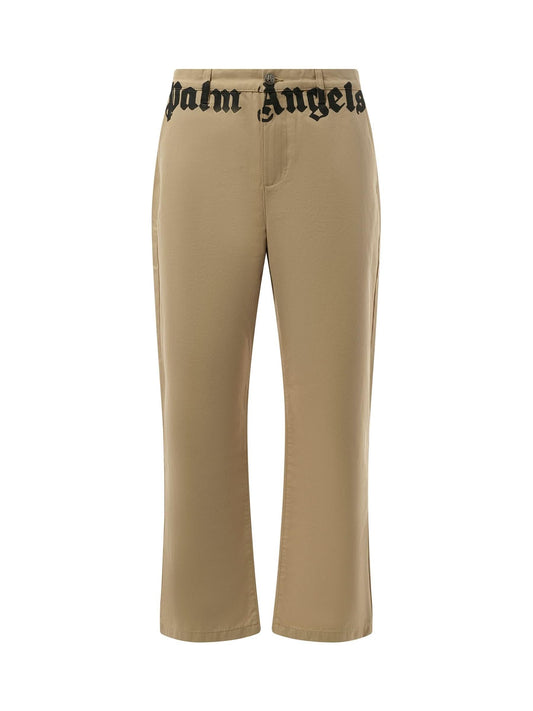 PALM ANGELS Classic Logo Chino Pants (Brown)
