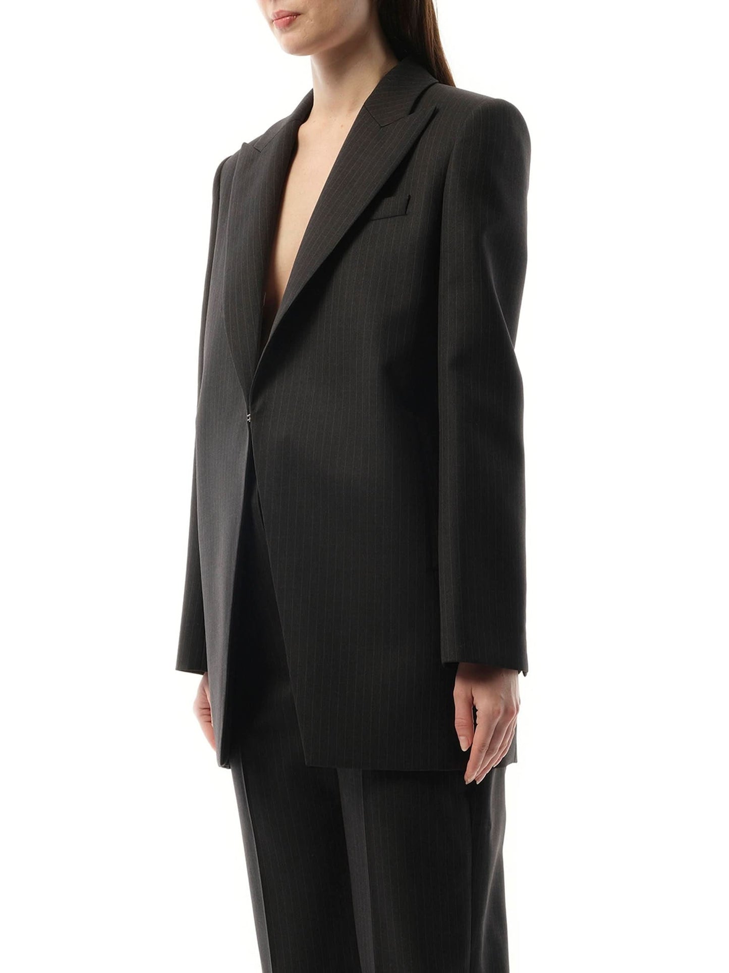 ALEXANDER MCQUEEN Cut Away Long Jacket (Grey)