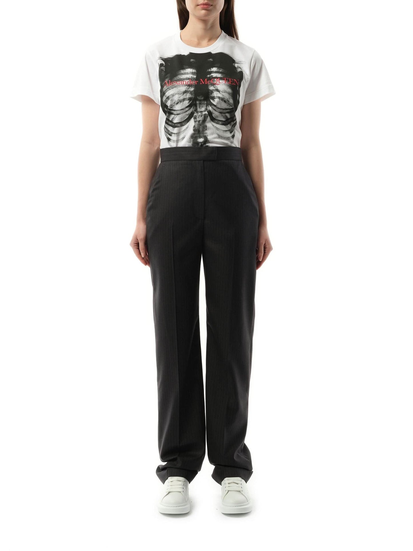 ALEXANDER MCQUEEN Straight Leg Trousers (Grey)