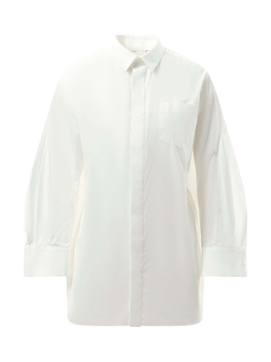 SACAI Balloon Sleeve Shirt Dress (White)