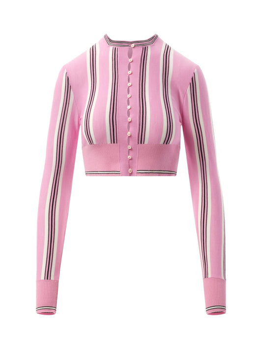 JACQUEMUS Le Cardigan Spiaggia (Pink Multicolour)