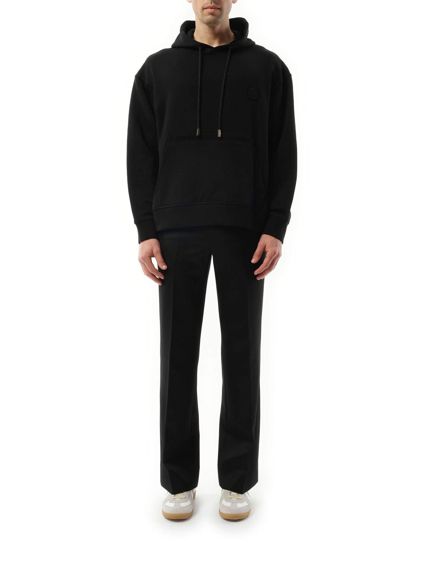 WOOYOUNGMI Metallic Print Hoodie (Black)