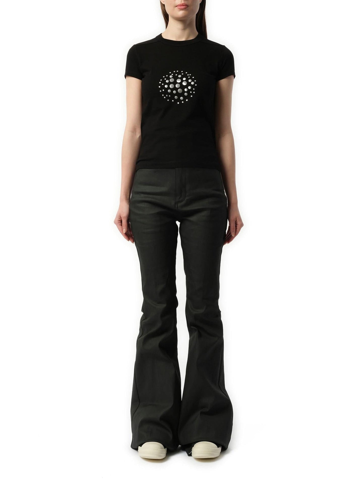 RICK OWENS Cropped Orb Level T-Shirt (Black)