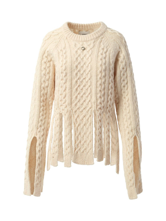 COPERNI Shredded Knit Sweater (Beige)