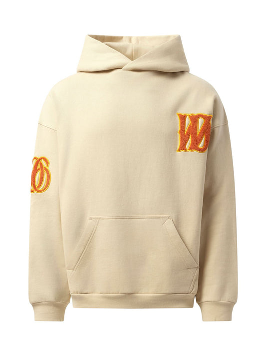 WE11DONE Boucle Letter Logo Hoodie (Beige)