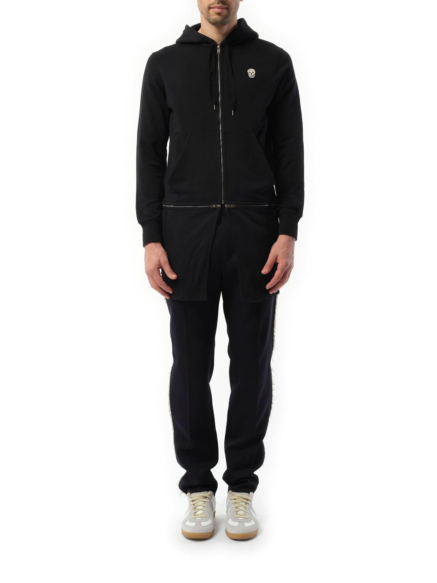 ALEXANDER MCQUEEN Zip Long Hoodie (Black)
