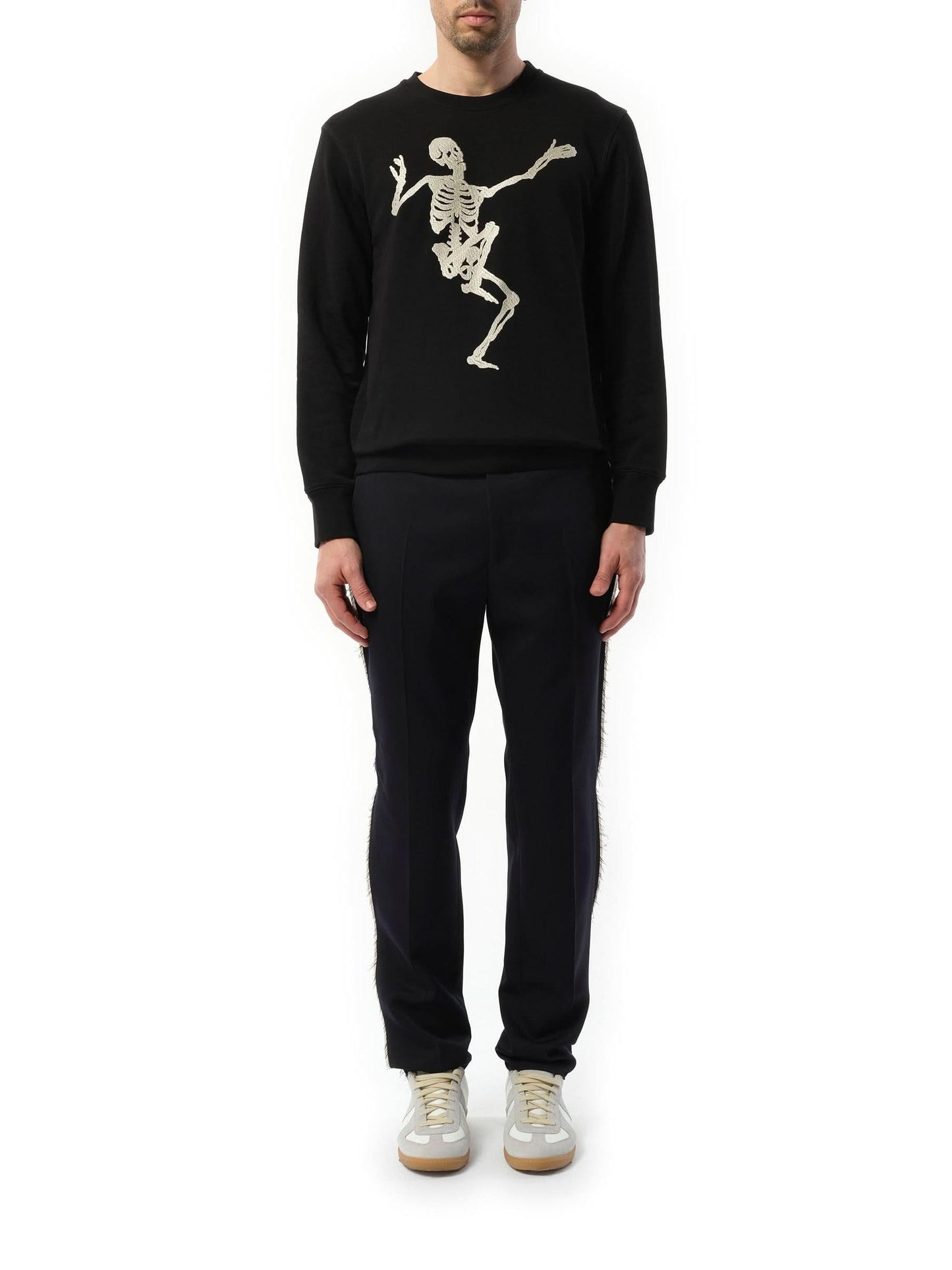 ALEXANDER MCQUEEN Skeleton Embroidered Sweatshirt (Black)