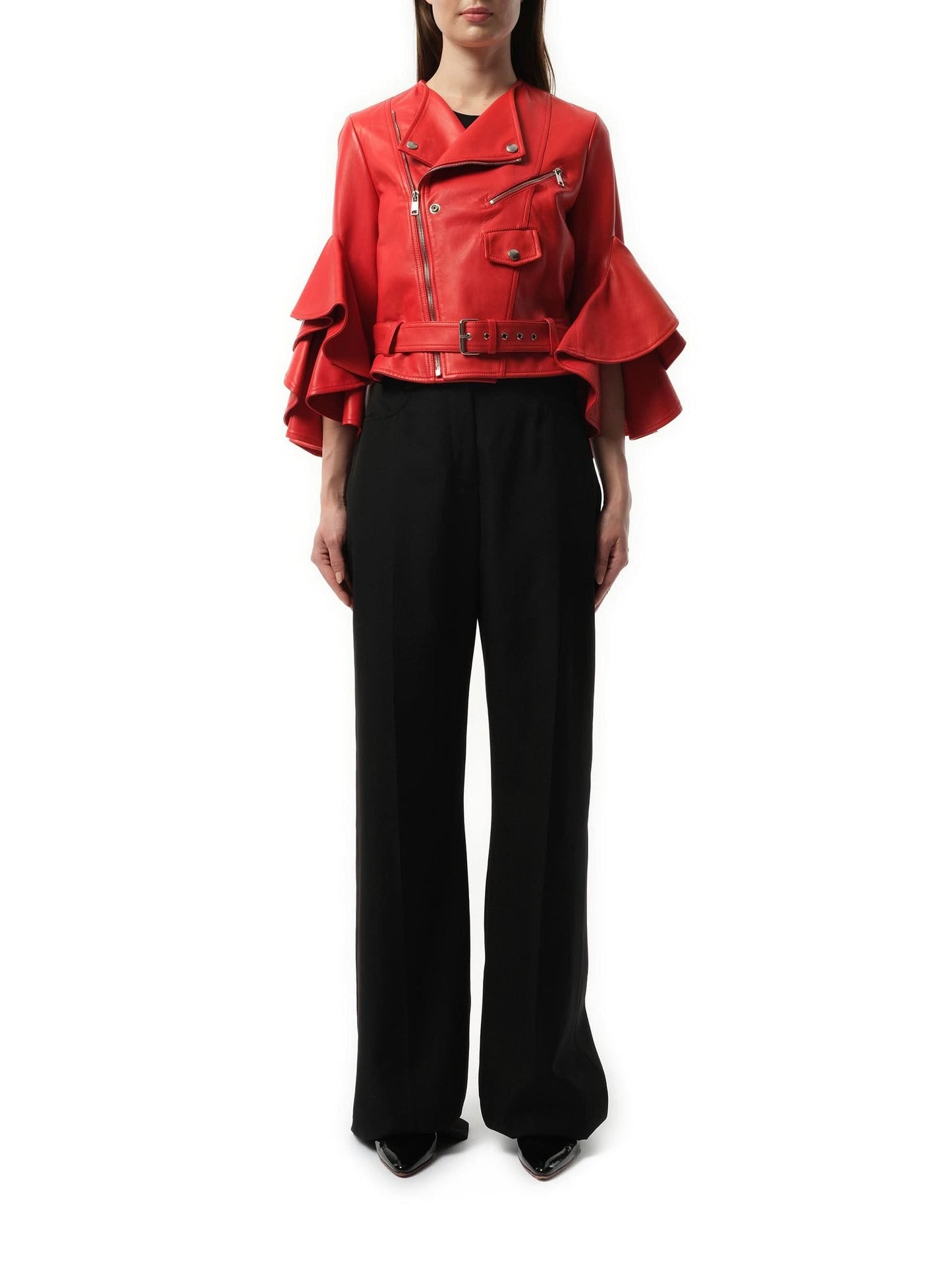 ALEXANDER MCQUEEN Leather Jacket (Red)
