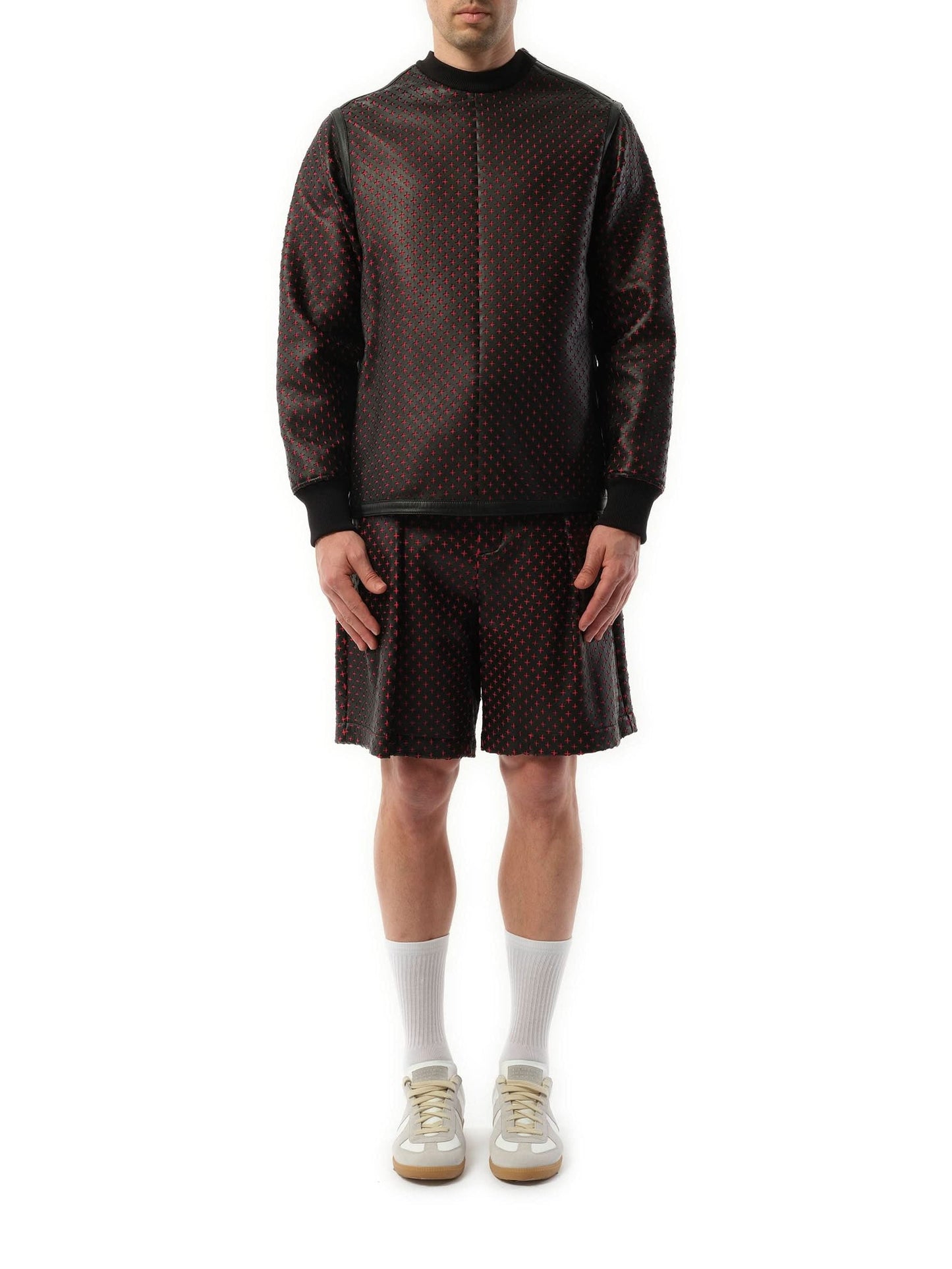 GIVENCHY Leather Sweatshirt (Black)