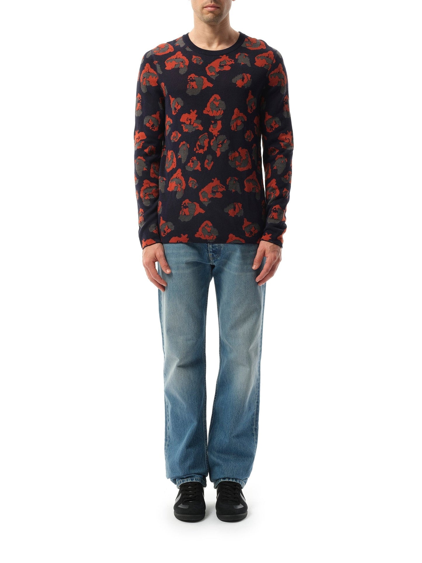 LANVIN Leopard Jacq Sweatshirter (Navy)