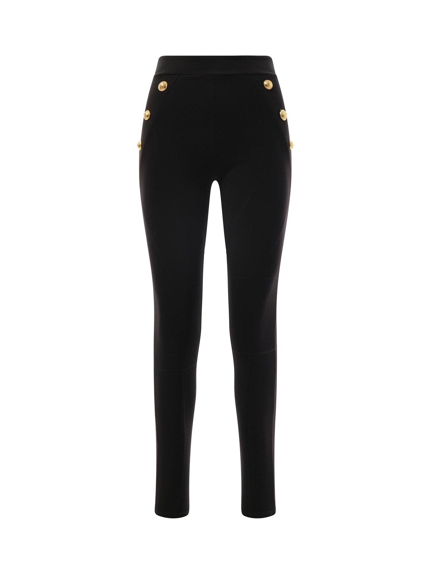 BALMAIN 6 Button Jersey Leggings (Black)