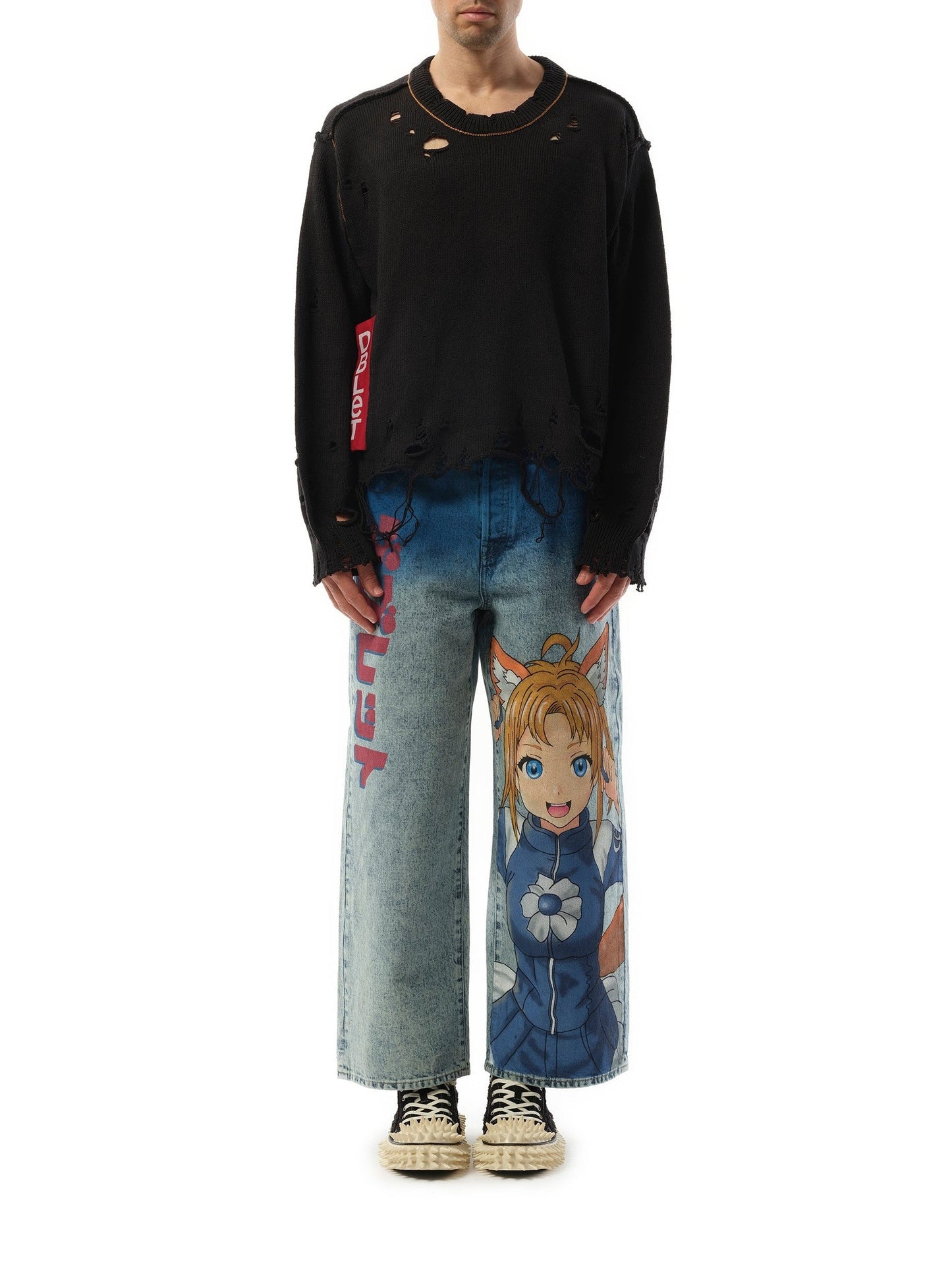DOUBLET Recycle Denim Yarn Sweater (Black)