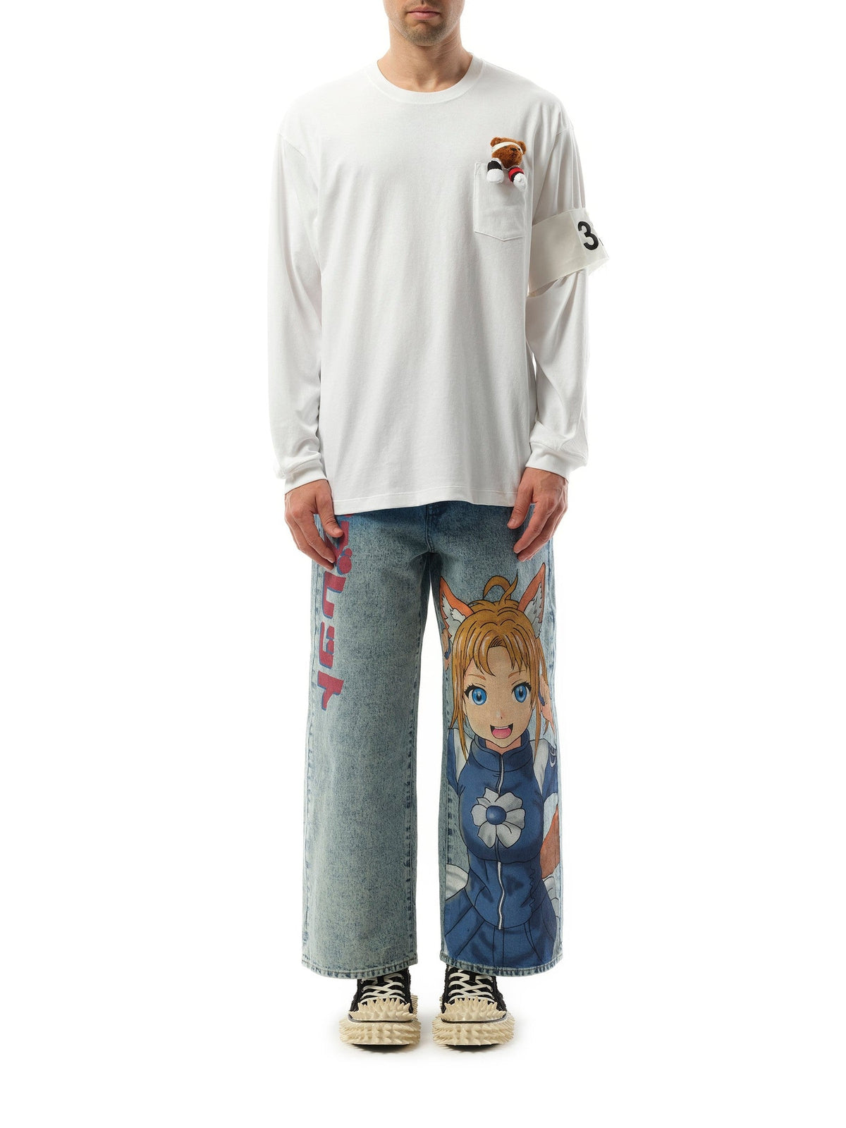 DOUBLET Support Group Long Sleeve T-Shirt (White)