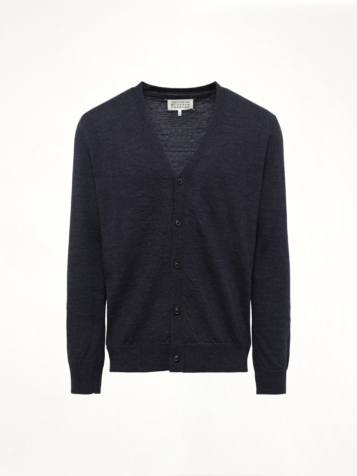 MAISON MARGIELA Gauge 12 Elbow Patch Cardigan (Navy)
