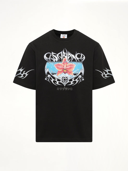 CASABLANCA Blades Printed Oversized T-Shirt (Black)