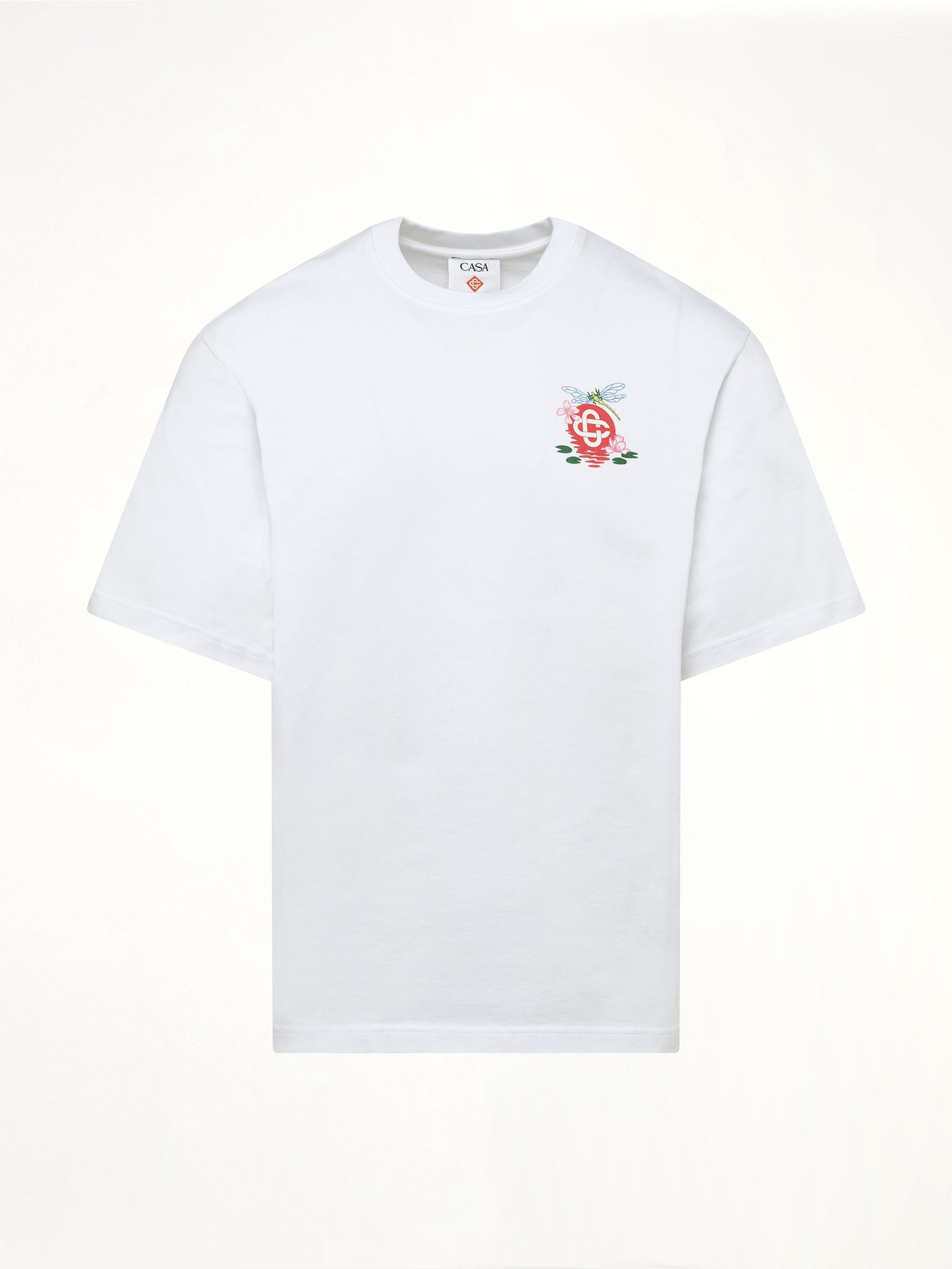 CASABLANCA Dragonfly Floral Print T-Shirt (White)