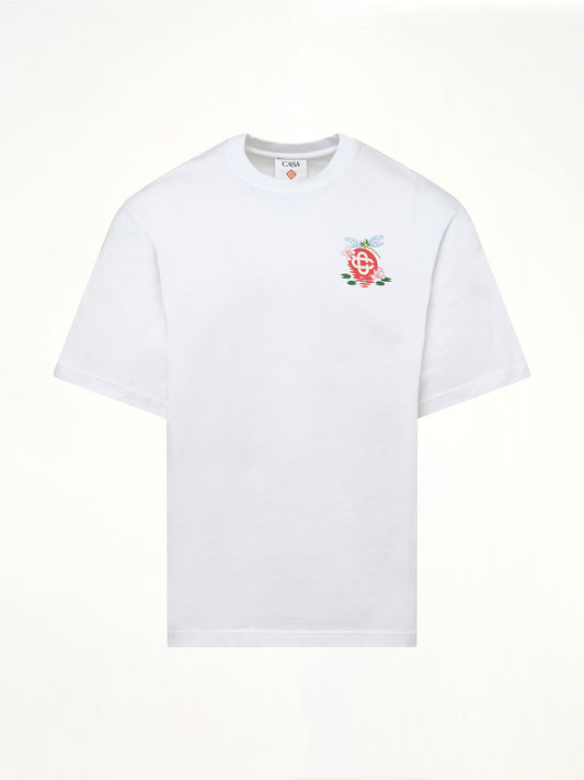 CASABLANCA Dragonfly Floral Print T-Shirt (White)