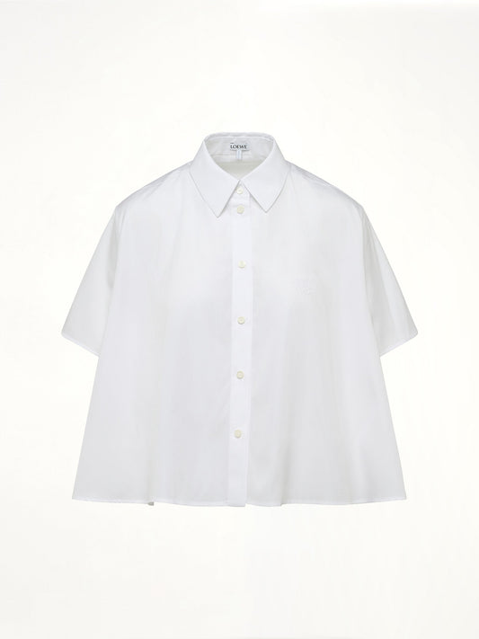LOEWE Short Sleeve Trapeze Shirt (White)