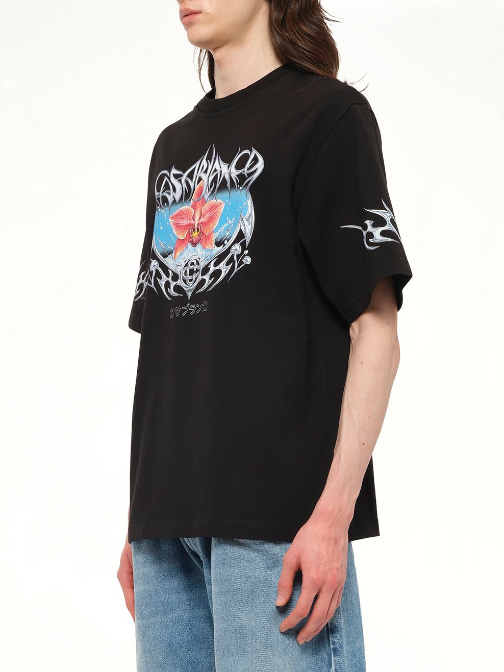 CASABLANCA Blades Printed Oversized T-Shirt (Black)