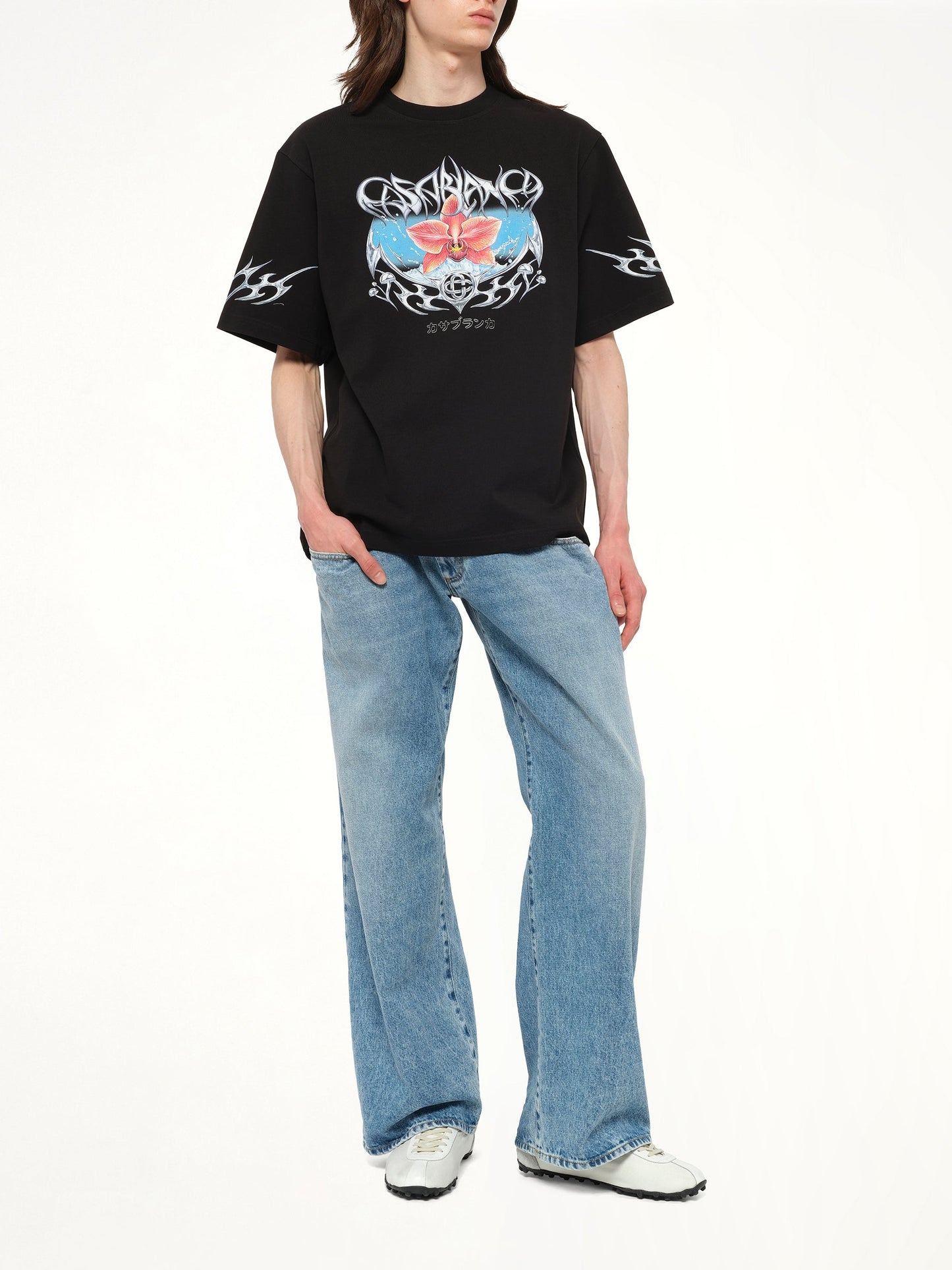 CASABLANCA Blades Printed Oversized T-Shirt (Black)