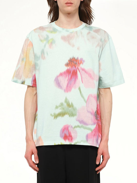 Image of a model wearing Tops. Productname: LOEWE Loose Fit T-Shirt in Blue colour by brand - LOEWE