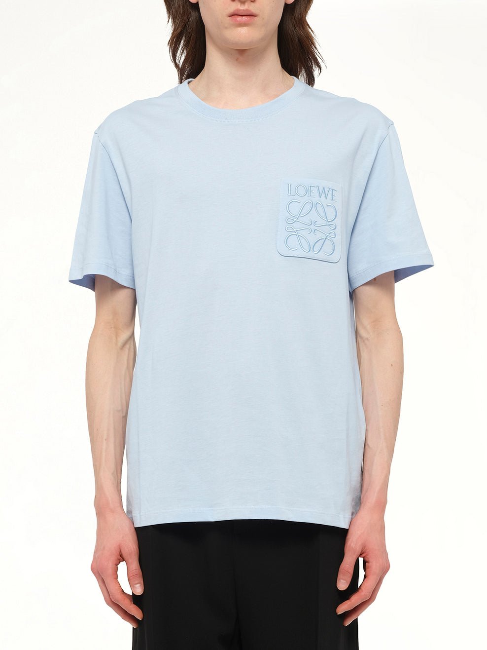 Image of T-Shirts. Product name - Relaxed Anagram T-Shirt in Blue colour by brand - LOEWE