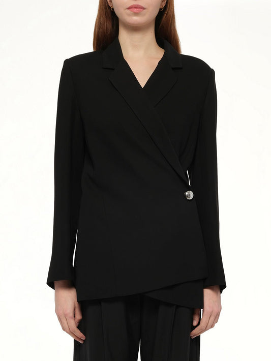 Image of a model wearing Outerwear. Productname: LOEWE Tailored Jacket in Black colour by brand - LOEWE