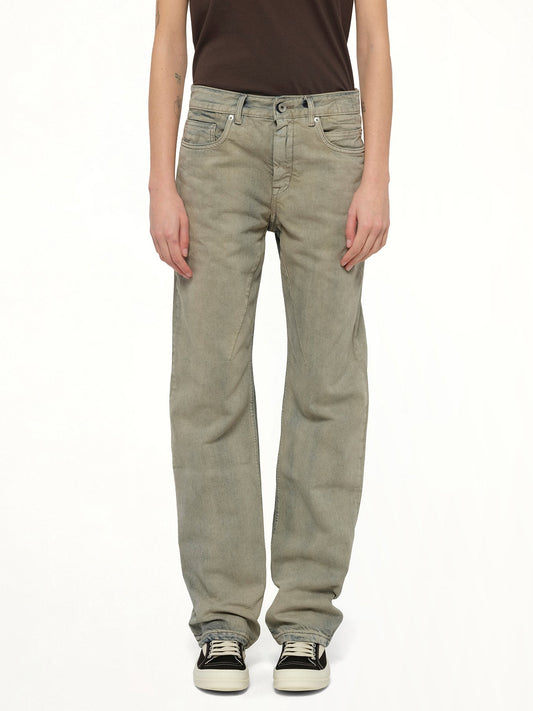 Image of a model wearing Denim. Productname: RICK OWENS DRKSHDW Fog Cut in Mineral Pearl colour by brand - RICK OWENS DRKSHDW