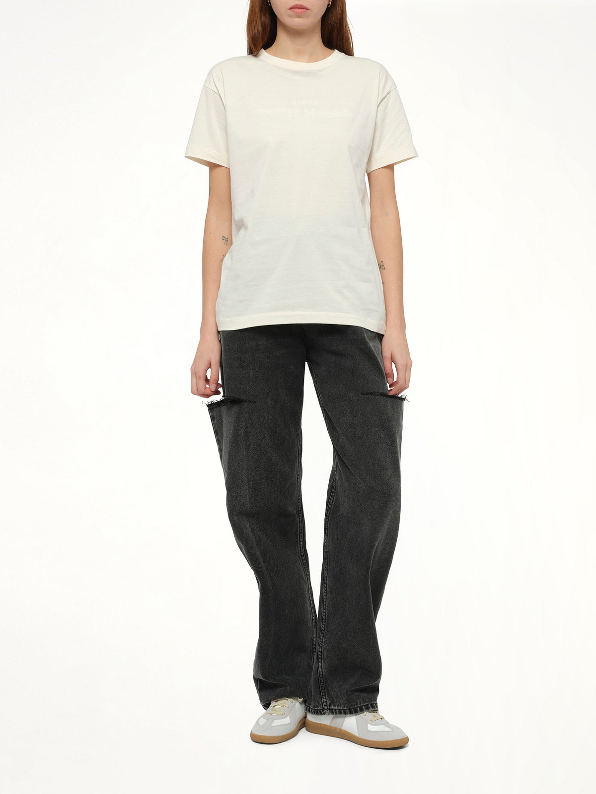 MAISON MARGIELA Slash Loose Fit Denim Jeans (Black)