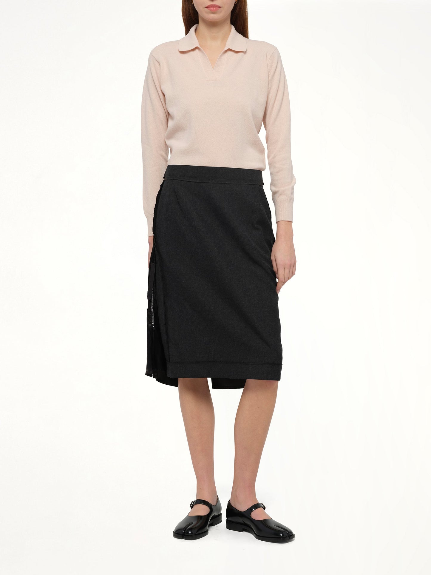 MAISON MARGIELA Midi Skirt (Carbon Melange/Black)