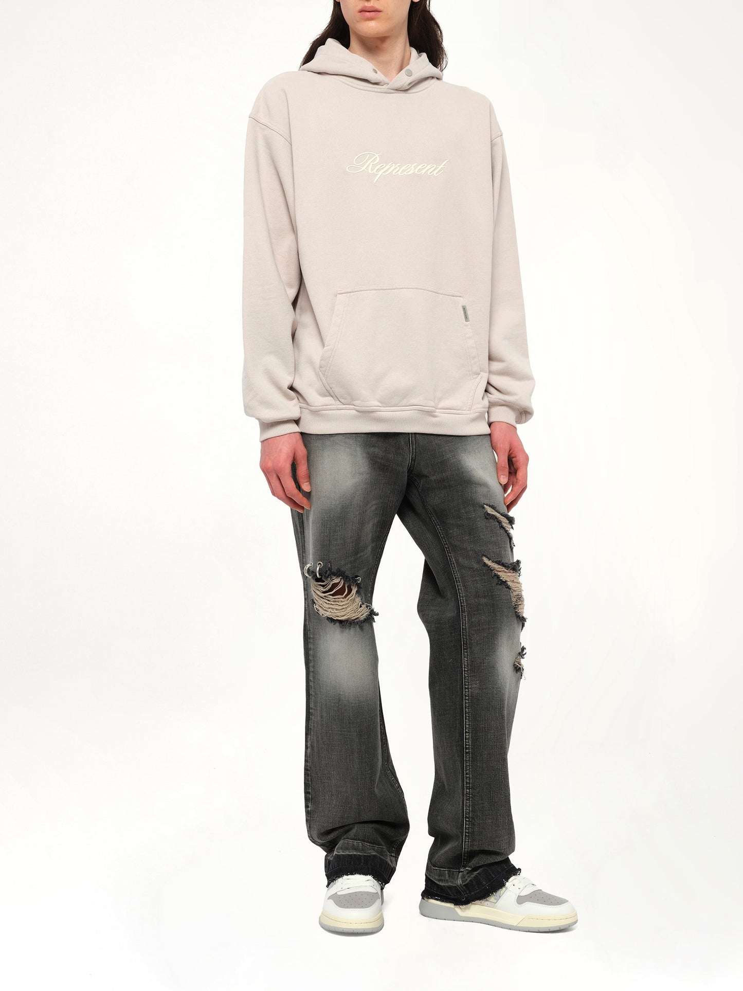 REPRESENT Script Logo Hoodie (Concrete)