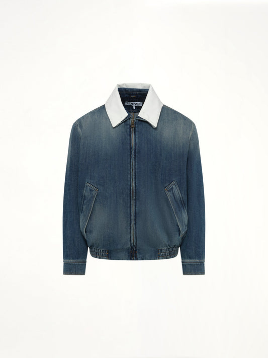 LOEWE Zip-Up Denim Jacket (Blue)