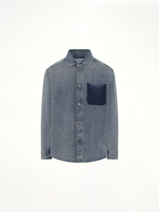 LOEWE Washed Denim Shirt (Blue)