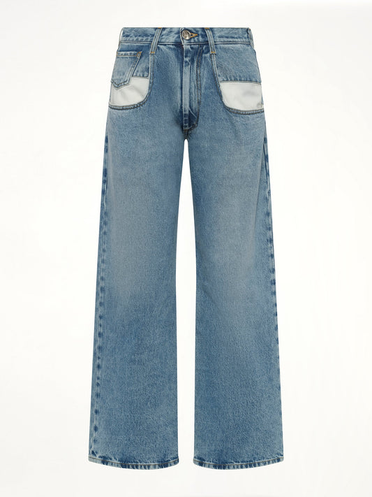 MAISON MARGIELA Straight Jeans with Contrasted Pockets (Blue)