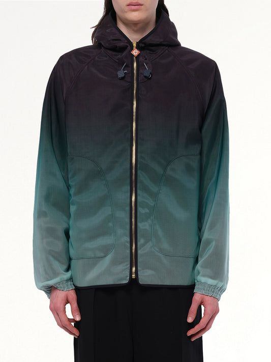 Image of Coats & Jackets. Productname: CASABLANCA Nylon Gradient Windbreaker in GREEN colour by brand - CASABLANCA