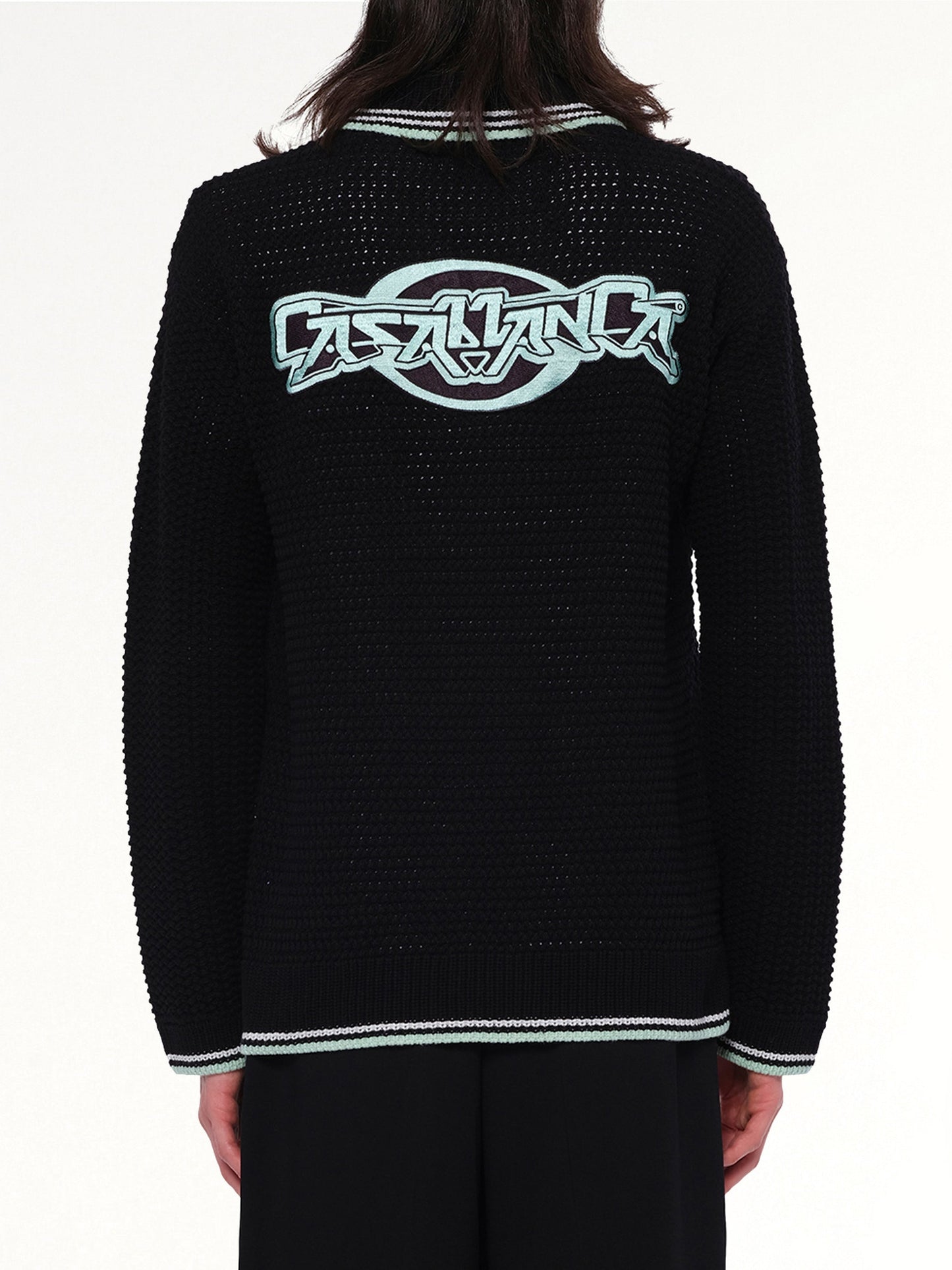 CASABLANCA Embroidered Crochet Shirt (Black)