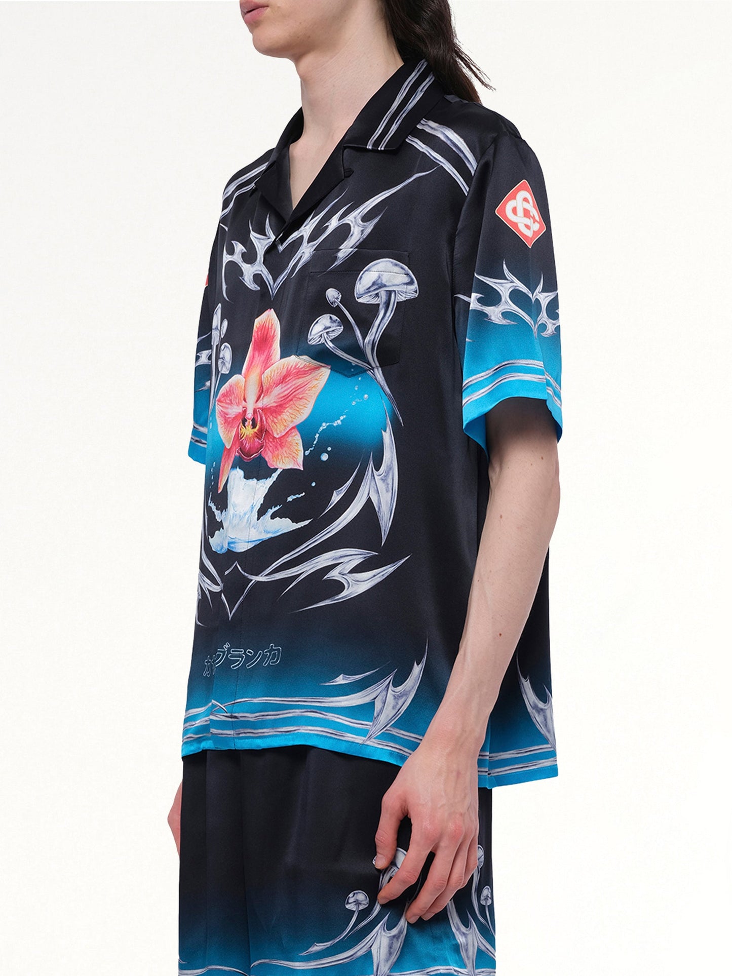 CASABLANCA Silk Satin Blades Shirt (Multicolour)