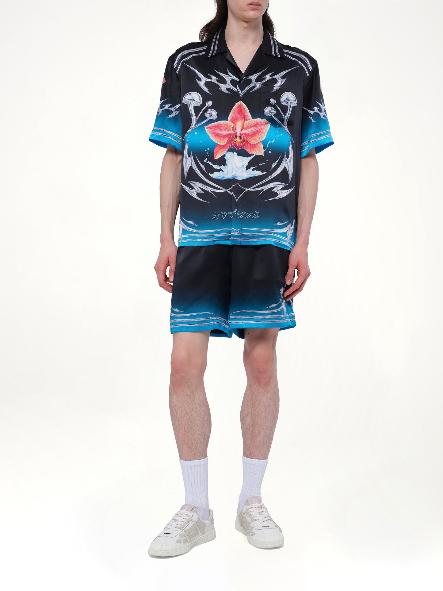 CASABLANCA Silk Satin Blades Shirt (Multicolour)