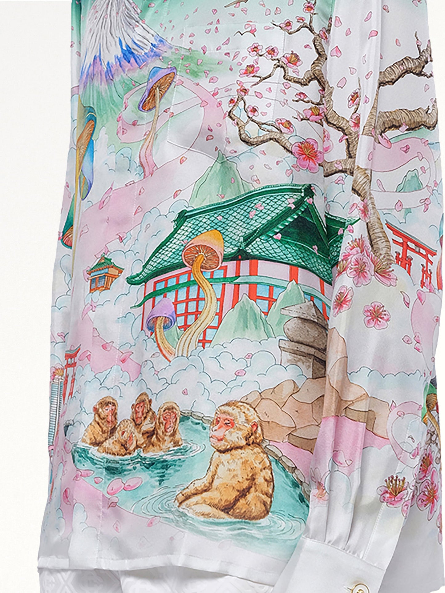 CASABLANCA Silk Satin Flowers Shirt (Multicolour)