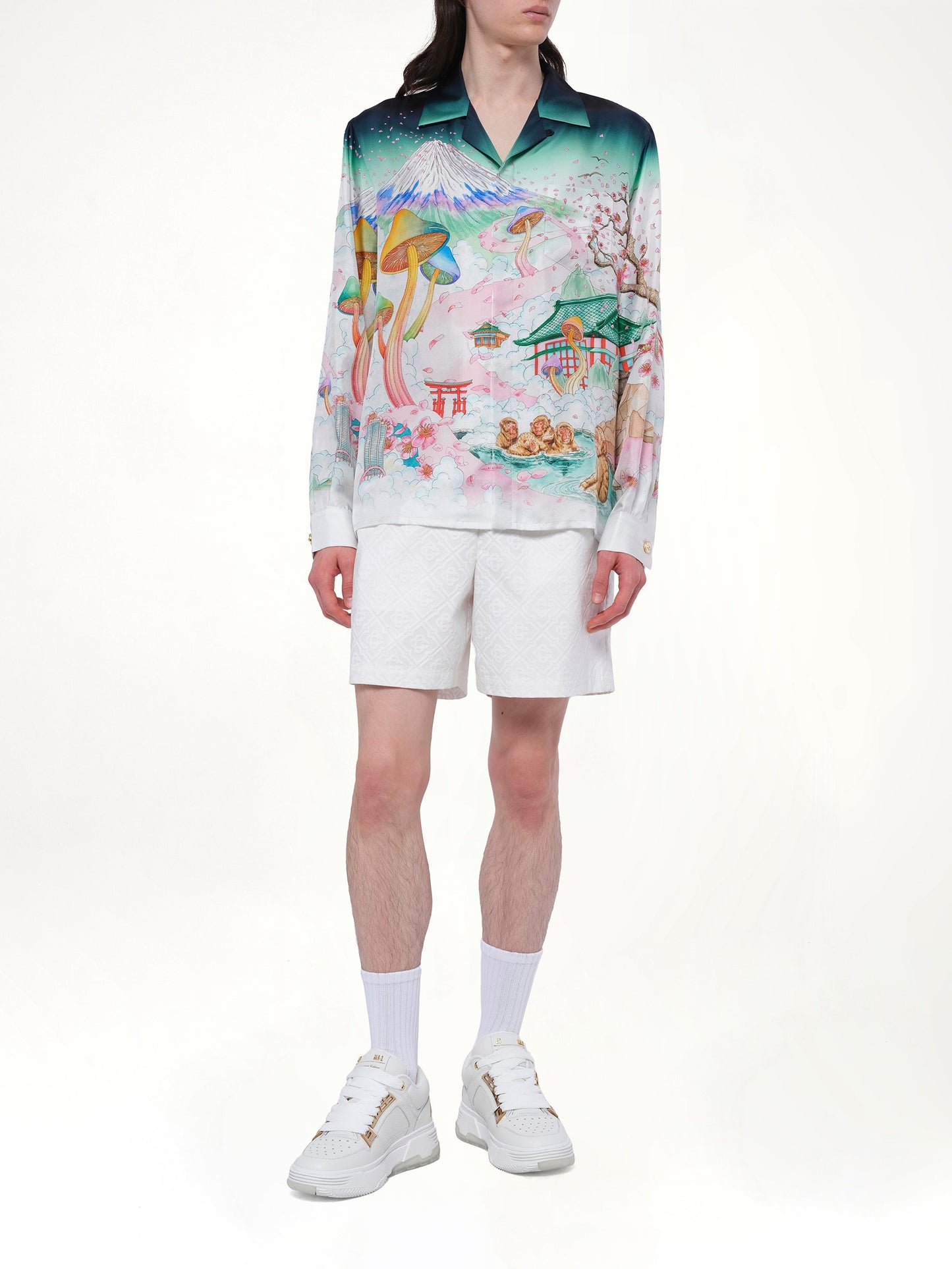 CASABLANCA Silk Satin Flowers Shirt (Multicolour)