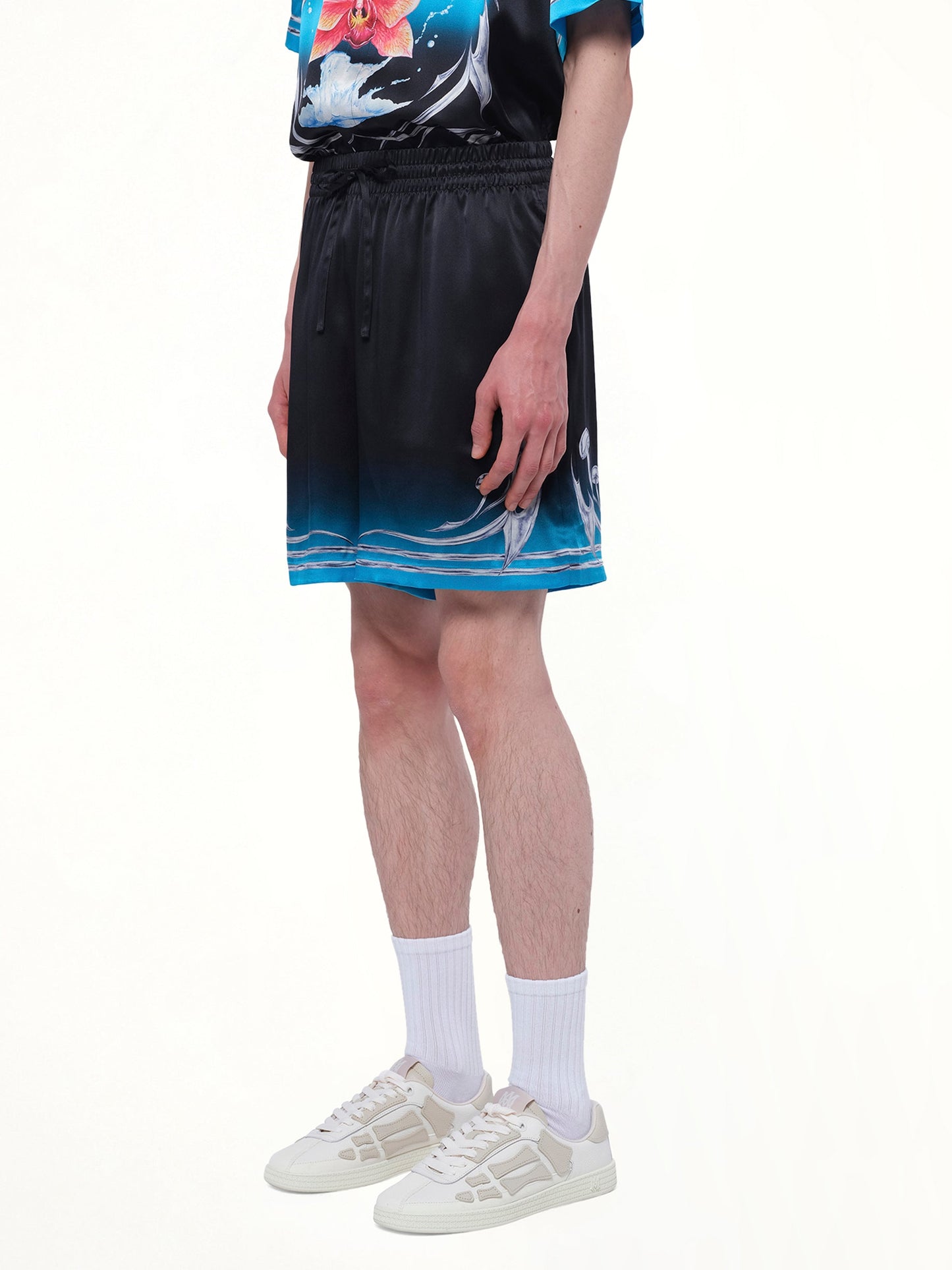 CASABLANCA Silk Satin Blades Shorts (Multicolour)