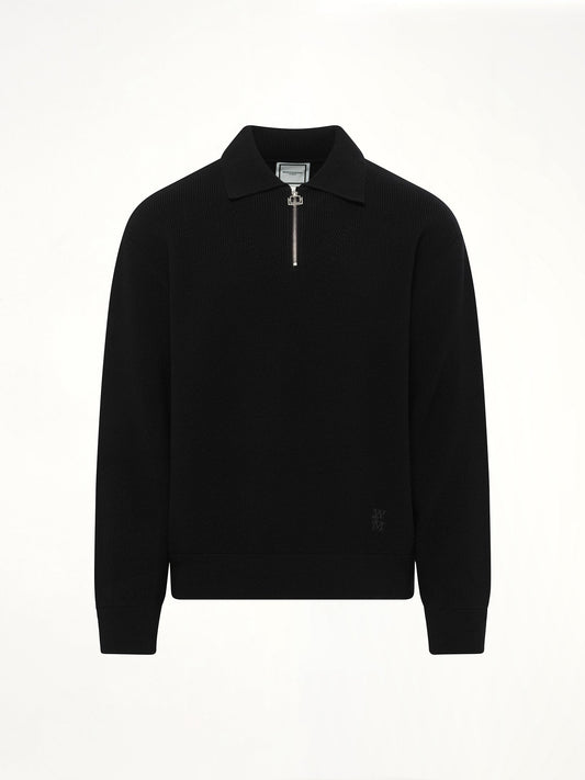WOOYOUNGMI Zipped Knit Sweater (Black)