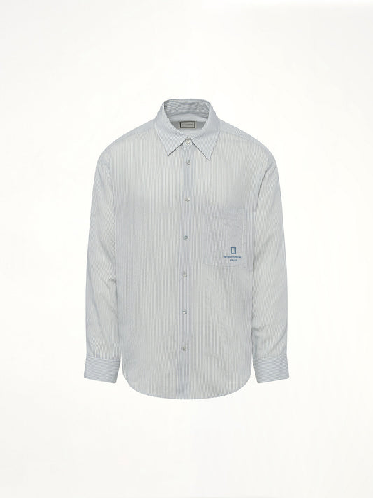 WOOYOUNGMI Stripe Button Up Shirt (Blue)
